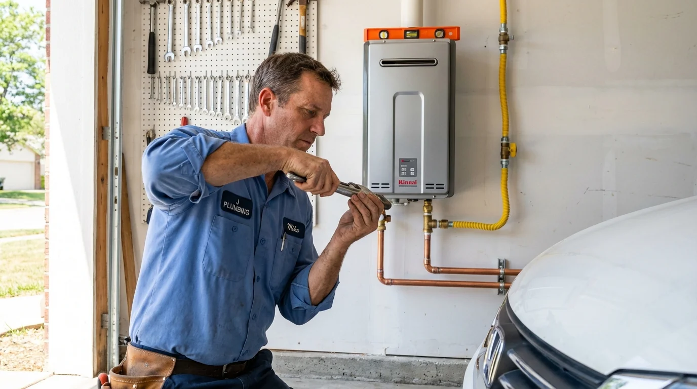 Tankless water heater installation by a Johns Plumbing LLC plumber in Woodsville
